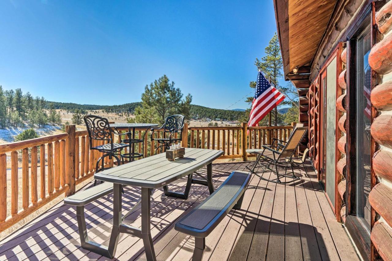 Classic Colorado Log Home With Mountain Views! Florissant ภายนอก รูปภาพ