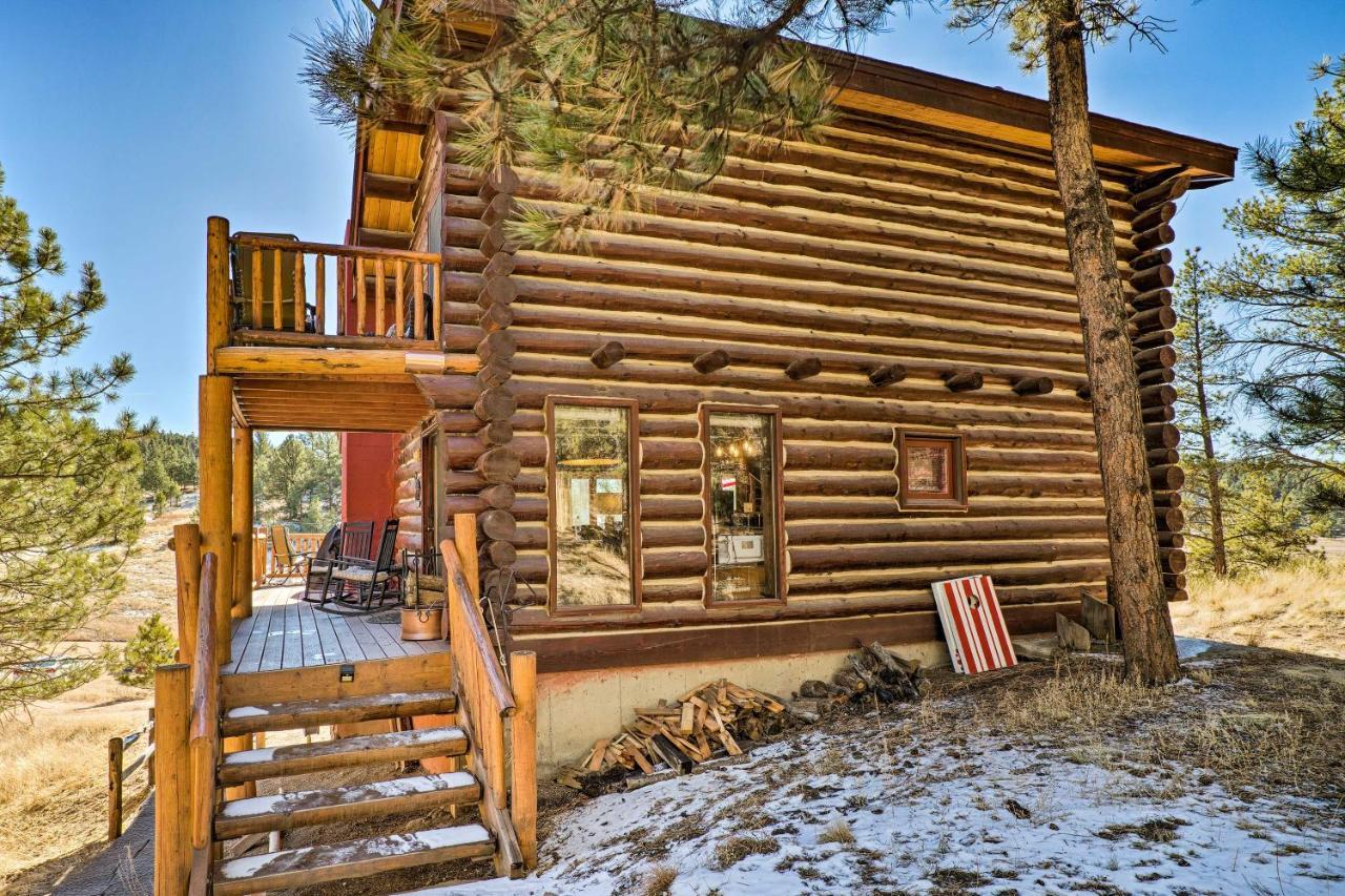 Classic Colorado Log Home With Mountain Views! Florissant ภายนอก รูปภาพ