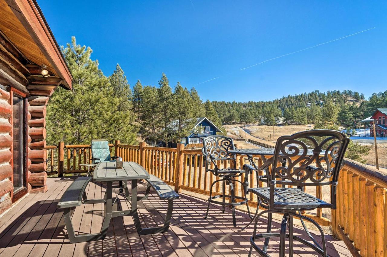 Classic Colorado Log Home With Mountain Views! Florissant ภายนอก รูปภาพ