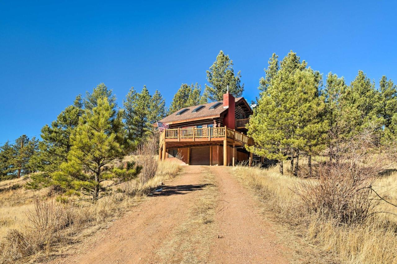 Classic Colorado Log Home With Mountain Views! Florissant ภายนอก รูปภาพ